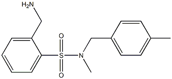 2-(aminomethyl)-N-methyl-N-[(4-methylphenyl)methyl]benzene-1-sulfonamide,,结构式