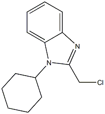 2-(chloromethyl)-1-cyclohexyl-1H-1,3-benzodiazole,,结构式