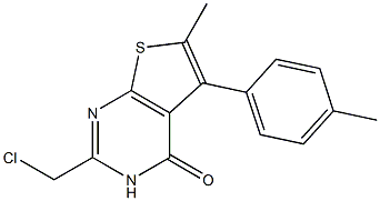 2-(chloromethyl)-6-methyl-5-(4-methylphenyl)-3H,4H-thieno[2,3-d]pyrimidin-4-one,,结构式
