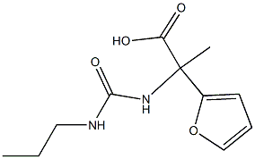 2-(furan-2-yl)-2-[(propylcarbamoyl)amino]propanoic acid 结构式