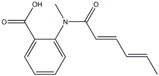 2-(N-methylhexa-2,4-dienamido)benzoic acid,,结构式