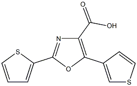 2-(thiophen-2-yl)-5-(thiophen-3-yl)-1,3-oxazole-4-carboxylic acid 结构式