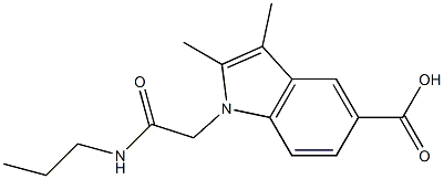 2,3-dimethyl-1-[(propylcarbamoyl)methyl]-1H-indole-5-carboxylic acid 结构式