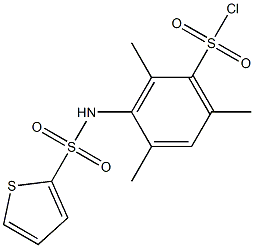 2,4,6-trimethyl-3-[(thien-2-ylsulfonyl)amino]benzenesulfonyl chloride,,结构式