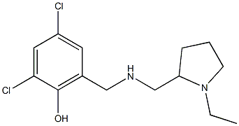 2,4-dichloro-6-({[(1-ethylpyrrolidin-2-yl)methyl]amino}methyl)phenol Struktur