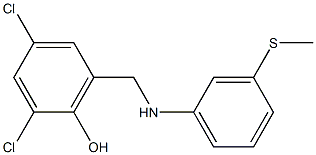 2,4-dichloro-6-({[3-(methylsulfanyl)phenyl]amino}methyl)phenol,,结构式