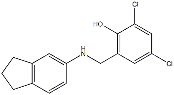 2,4-dichloro-6-[(2,3-dihydro-1H-inden-5-ylamino)methyl]phenol Struktur