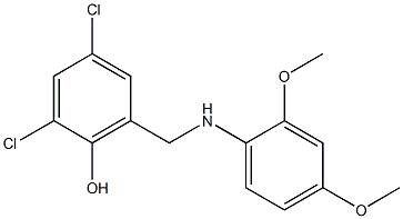 2,4-dichloro-6-{[(2,4-dimethoxyphenyl)amino]methyl}phenol Structure