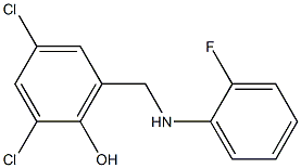 2,4-dichloro-6-{[(2-fluorophenyl)amino]methyl}phenol 化学構造式