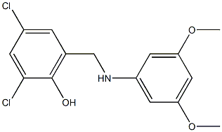 2,4-dichloro-6-{[(3,5-dimethoxyphenyl)amino]methyl}phenol 结构式