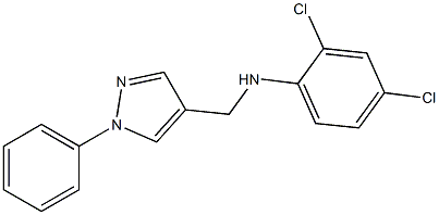 2,4-dichloro-N-[(1-phenyl-1H-pyrazol-4-yl)methyl]aniline 化学構造式
