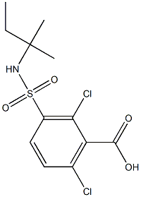 2,6-dichloro-3-[(2-methylbutan-2-yl)sulfamoyl]benzoic acid 化学構造式