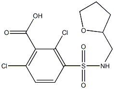 2,6-dichloro-3-[(oxolan-2-ylmethyl)sulfamoyl]benzoic acid,,结构式
