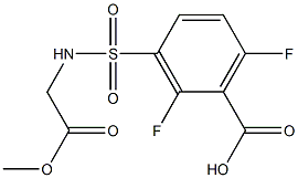 2,6-difluoro-3-[(2-methoxy-2-oxoethyl)sulfamoyl]benzoic acid,,结构式