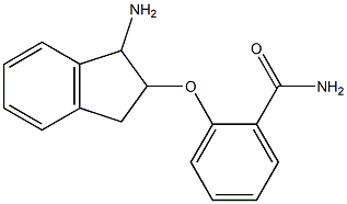 2-[(1-amino-2,3-dihydro-1H-inden-2-yl)oxy]benzamide 化学構造式