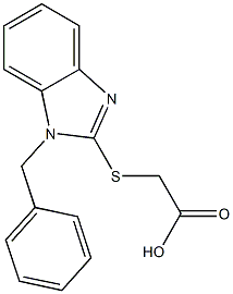 2-[(1-benzyl-1H-1,3-benzodiazol-2-yl)sulfanyl]acetic acid,,结构式