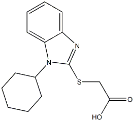 2-[(1-cyclohexyl-1H-1,3-benzodiazol-2-yl)sulfanyl]acetic acid,,结构式