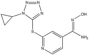 2-[(1-cyclopropyl-1H-1,2,3,4-tetrazol-5-yl)sulfanyl]-N'-hydroxypyridine-4-carboximidamide Struktur