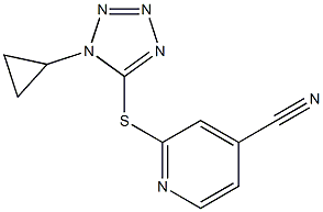 2-[(1-cyclopropyl-1H-1,2,3,4-tetrazol-5-yl)sulfanyl]pyridine-4-carbonitrile,,结构式