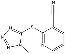 2-[(1-methyl-1H-1,2,3,4-tetrazol-5-yl)sulfanyl]pyridine-3-carbonitrile 化学構造式