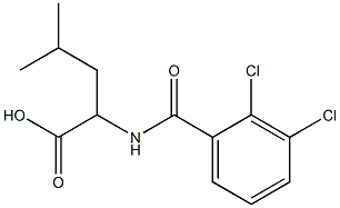 2-[(2,3-dichlorophenyl)formamido]-4-methylpentanoic acid 化学構造式