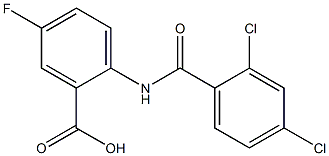 2-[(2,4-dichlorobenzene)amido]-5-fluorobenzoic acid 化学構造式
