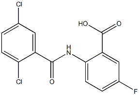 2-[(2,5-dichlorobenzene)amido]-5-fluorobenzoic acid Structure