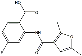 2-[(2,5-dimethyl-3-furoyl)amino]-4-fluorobenzoic acid Structure
