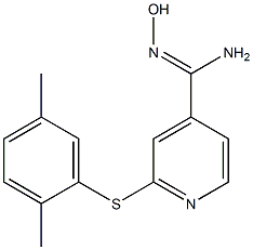 2-[(2,5-dimethylphenyl)sulfanyl]-N'-hydroxypyridine-4-carboximidamide 结构式