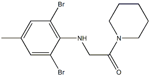 2-[(2,6-dibromo-4-methylphenyl)amino]-1-(piperidin-1-yl)ethan-1-one,,结构式