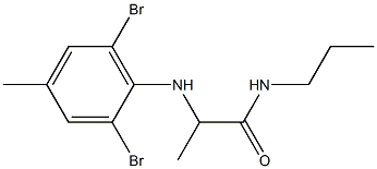 2-[(2,6-dibromo-4-methylphenyl)amino]-N-propylpropanamide,,结构式