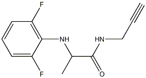 2-[(2,6-difluorophenyl)amino]-N-(prop-2-yn-1-yl)propanamide 结构式