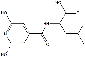 2-[(2,6-dihydroxyisonicotinoyl)amino]-4-methylpentanoic acid 结构式