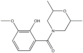 2-[(2,6-dimethylmorpholin-4-yl)carbonyl]-6-methoxyphenol,,结构式