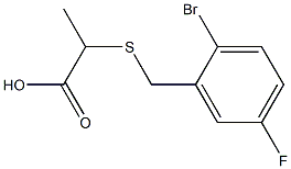 2-[(2-bromo-5-fluorobenzyl)thio]propanoic acid 化学構造式