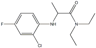 2-[(2-chloro-4-fluorophenyl)amino]-N,N-diethylpropanamide 结构式