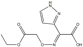 2-[(2-ethoxy-2-oxoethoxy)imino]-2-(1H-pyrazol-3-yl)acetic acid 化学構造式