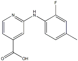 2-[(2-fluoro-4-methylphenyl)amino]pyridine-4-carboxylic acid,,结构式