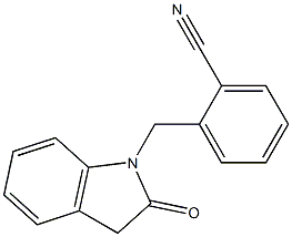 2-[(2-oxo-2,3-dihydro-1H-indol-1-yl)methyl]benzonitrile Struktur