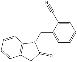 2-[(2-oxo-2,3-dihydro-1H-indol-1-yl)methyl]benzonitrile,,结构式