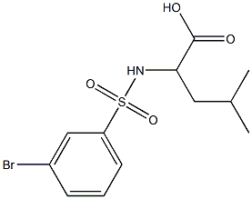 2-[(3-bromobenzene)sulfonamido]-4-methylpentanoic acid Structure