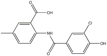 2-[(3-chloro-4-hydroxybenzene)amido]-5-methylbenzoic acid,,结构式