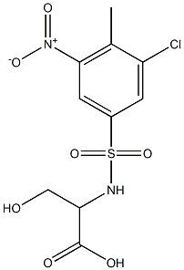 2-[(3-chloro-4-methyl-5-nitrobenzene)sulfonamido]-3-hydroxypropanoic acid Structure