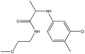 2-[(3-chloro-4-methylphenyl)amino]-N-(2-methoxyethyl)propanamide,,结构式