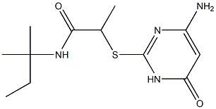 2-[(4-amino-6-oxo-1,6-dihydropyrimidin-2-yl)sulfanyl]-N-(2-methylbutan-2-yl)propanamide Structure