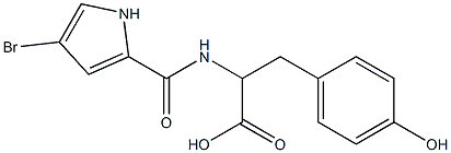 2-[(4-bromo-1H-pyrrol-2-yl)formamido]-3-(4-hydroxyphenyl)propanoic acid 结构式