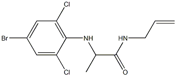 2-[(4-bromo-2,6-dichlorophenyl)amino]-N-(prop-2-en-1-yl)propanamide 化学構造式