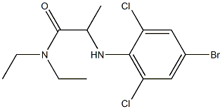 2-[(4-bromo-2,6-dichlorophenyl)amino]-N,N-diethylpropanamide 化学構造式