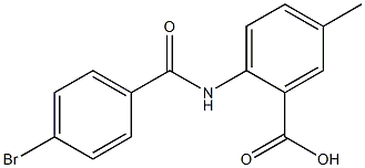 2-[(4-bromobenzene)amido]-5-methylbenzoic acid Struktur
