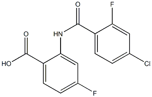 2-[(4-chloro-2-fluorobenzene)amido]-4-fluorobenzoic acid 结构式